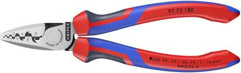Knipex Crimpzange 97 72 180 für Aderendhülsen aus gehärtetem Stahl in Multicolour - Bild 1