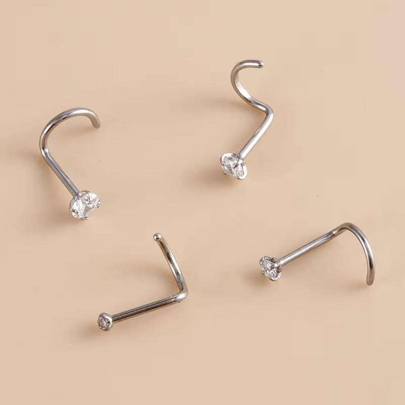 mling Nasenstecker Titan, Diamant, Zirkonia - Bild 2