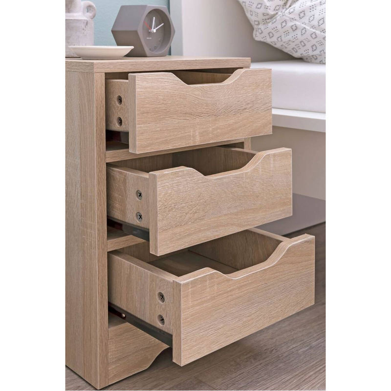 Wohnling Nachtkonsole Sonoma in Braun und Beige, B/H/T: 31 x 49 x 31 cm - Bild 2