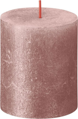 Bolsius Rustik-Kerze Shimmer in Rosa, Durchmesser: 6,8 cm, Höhe: 8,0 cm