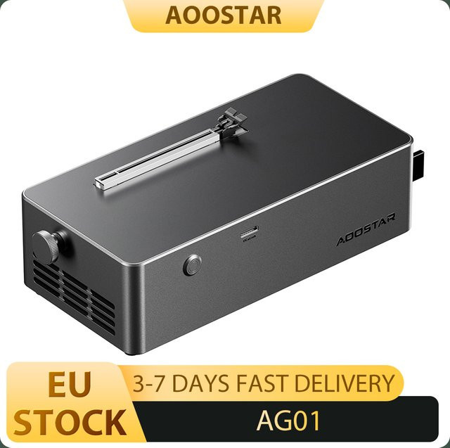 AOOSTAR AG01 eGPU-Dock mit Oculink-Anschluss und integriertem 800W Netzteil in Schwarz - Bild 1