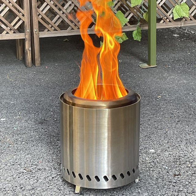 Ur-health Feuerschale Rund aus Edelstahl in Silber für den Garten und Outdoor-Einsatz - Bild 1