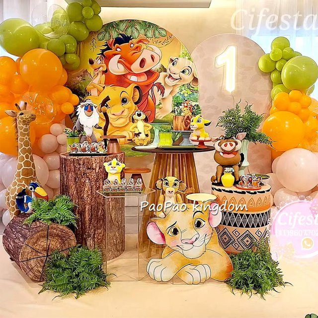 Disney König der Löwen Simba Party-Dekoration Set mit Girlande und Ballonbogen in Mehrfarbig für Kindergeburtstage und Babypartys - Bild 1