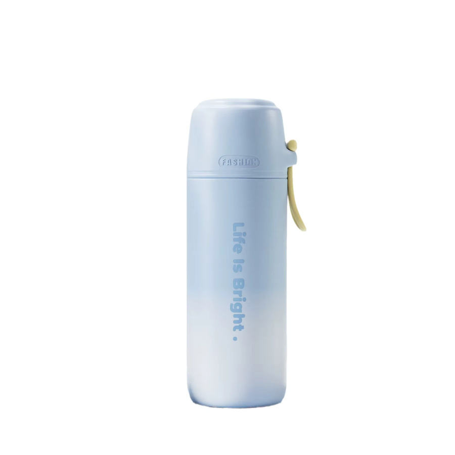 Isolierte Edelstahl-Wasserflasche von Trebalena mit Farbverlauf und Tragegriff, Mehrfarbig - Bild 2