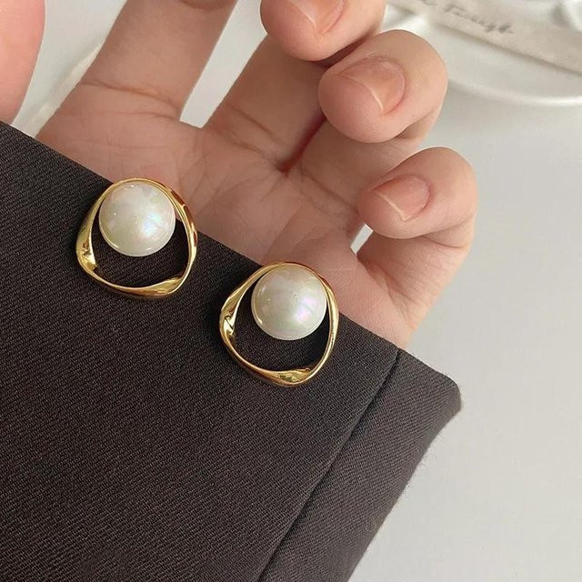 Ohrring Perle, Gold Farbe, Damen - Bild 1