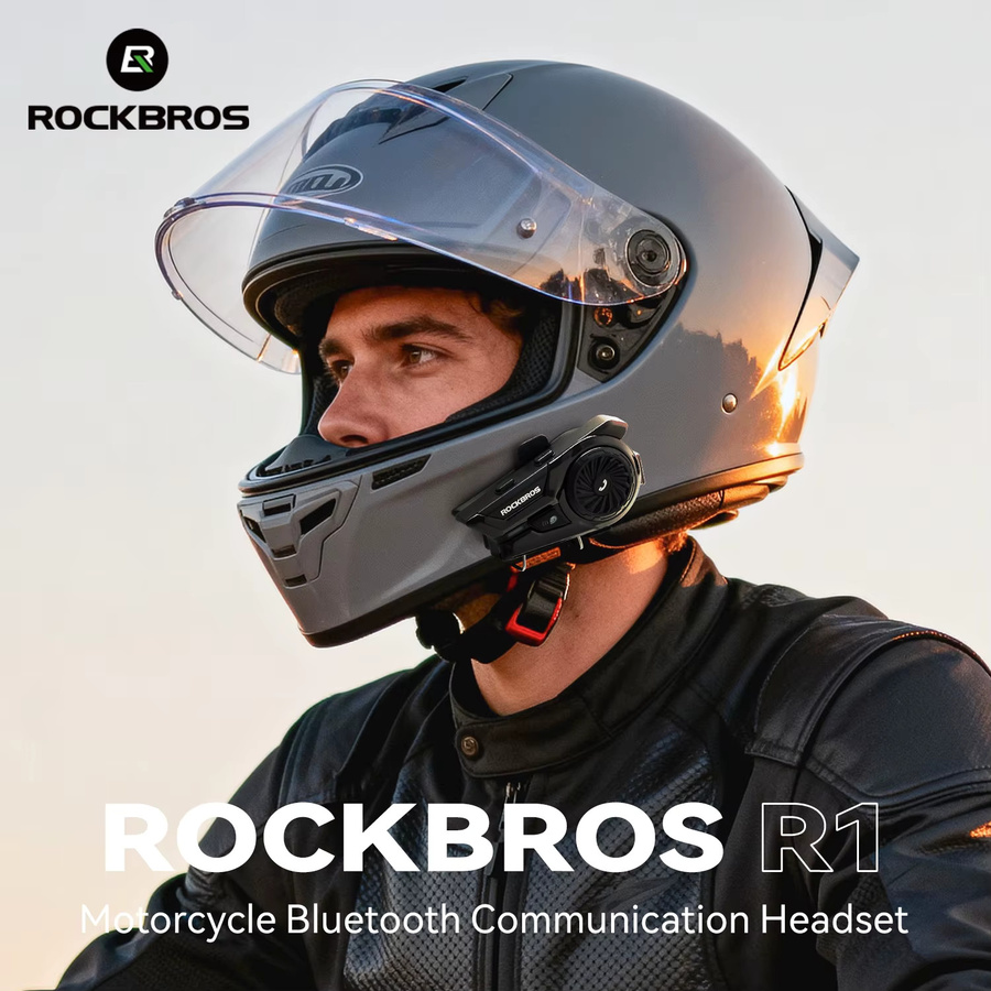 ROCKBROS Motorradhelm-Headset in Schwarz mit Bluetooth 6.0, wasserdichtem Moto-Interphone und 1000 mAh Akku - Bild 2