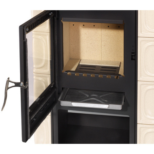 THORMA Kachelofen Augsburg in Schwarz/Beige mit 7 kW Leistung und Keramikoberfläche - Bild 2