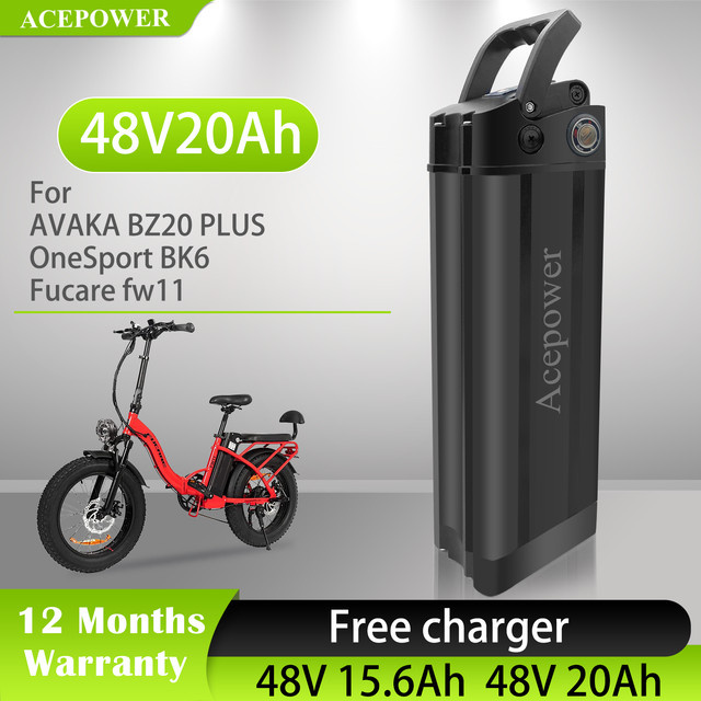 ACEBEI-POWER E-Bike Akku 48V in Schwarz für Evercross EK6, Hitway BK3 BK5 BK6 BK8, Avaka BZ20 und Fucare FW11 - Bild 1