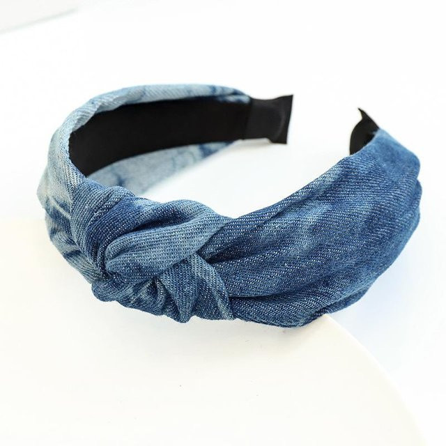 Haarband Rd lala, Denim Batik, Knoten, schwarz, Damen, Mädchen - Bild 1