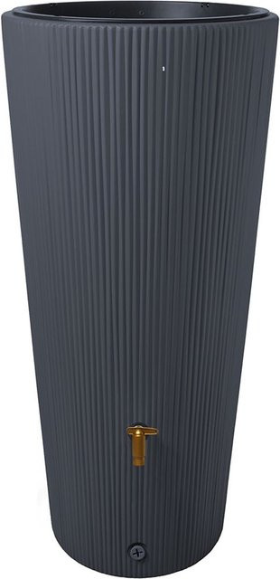 4RAIN VASO 2in1 Decor Regenspeicher inklusive Anschlussset und Auslaufhahn, 220 l, Graphitgrau - Bild 1