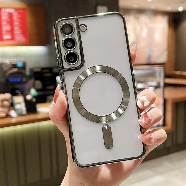 Magnetische Silikon-Schutzhülle mit Beschichtung für Samsung Galaxy S26 S25 S24 S23 S22 S21 FE Plus Ultra A56 A36 A26 A06 A16 A55 A35 A15 in Dunkelgrün - Bild 1