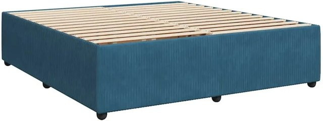 vidaXL Bettgestell aus Samt in Blau mit Kiefernholz-Elementen B/T: 200 x 200 cm - Bild 1