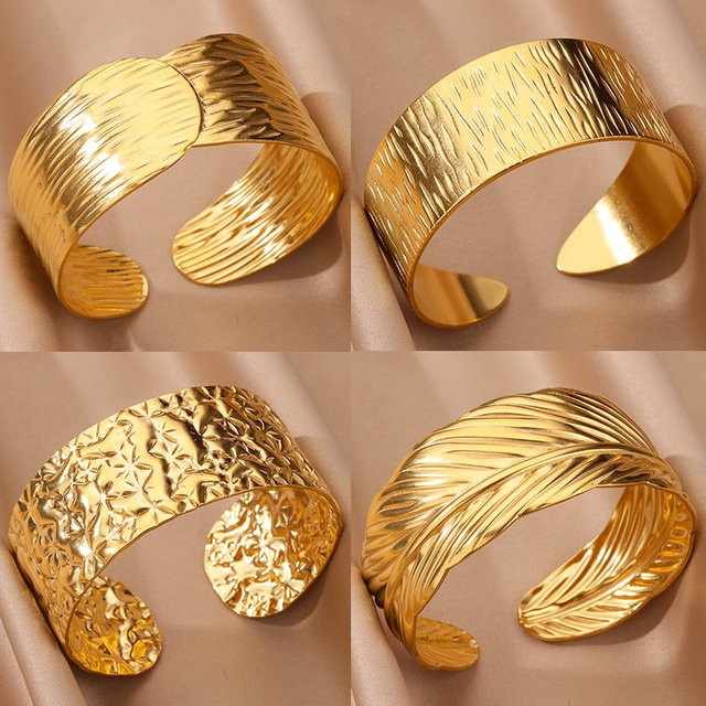HPTOTMG Armreif Edelstahl, Gold, Damen, Vintage - Bild 1