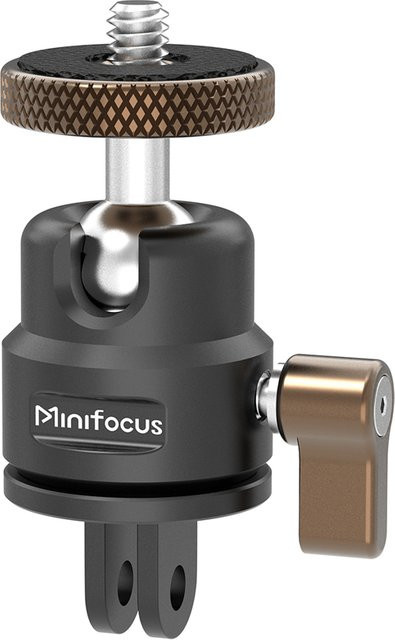 MINIFOCUS Aluminium 360-Grad-Drehkamera-Schwenkhalterung und vertikaler Halterungsadapter in Schwarz für GoPro Hero 13/12/11/10, DJI Action 6/5 Pro/4 und Sony - Bild 1