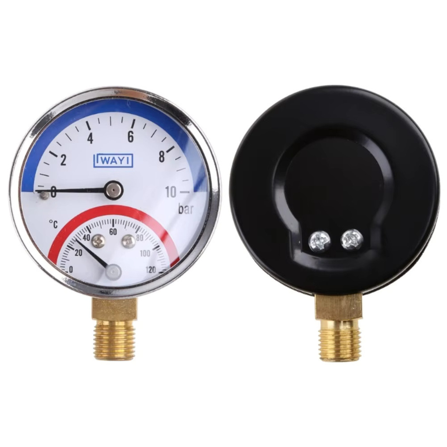 HpLive 2-in-1 Manometer und Thermometer für Heizungsanwendungen mit 10 Bar und 0–120 °C - Bild 2