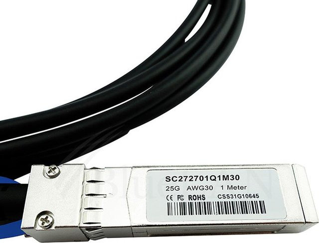BlueOptics InfiniBand-Kabel SFP28-DAC-0.5M-PS-BL Schwarz, Länge: 0,5 m - Bild 1