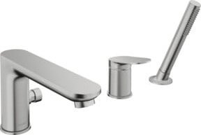 Duravit Wannenarmatur Wave mit 2 Griffen in Edelstahl gebürstet - Bild 1