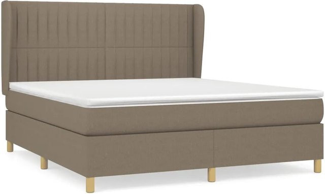 vidaXL Boxspringbett mit Matratze Hybrid-Design in Taupe, B/T: 160 x 200 cm - Bild 1