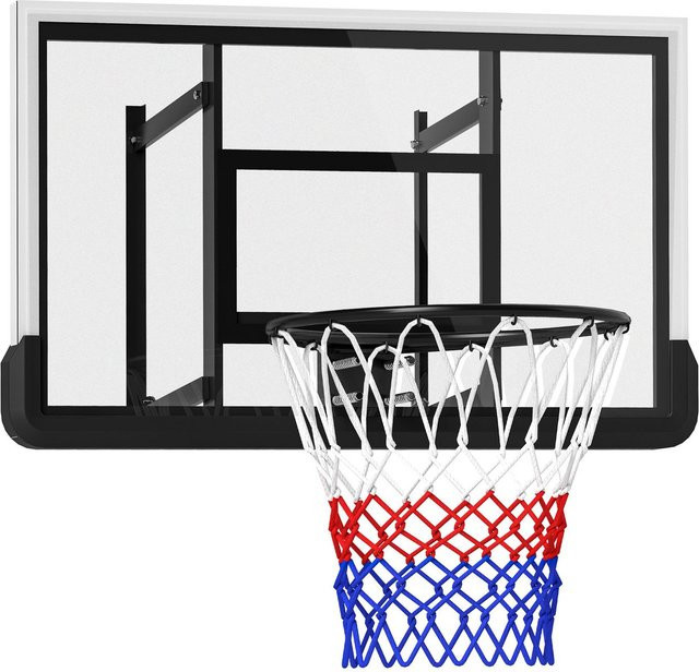 SPORTNOW Basketballkorb Wandmontage Stahl und Kunststoff Schwarz - Bild 1