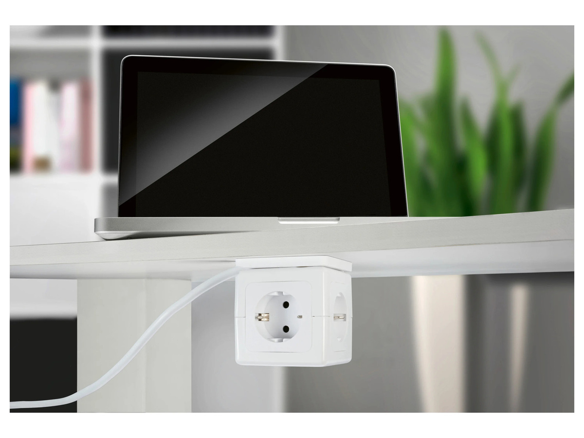 TRONIC Steckdosenwürfel mit USB-Ports in Weiß - Bild 2