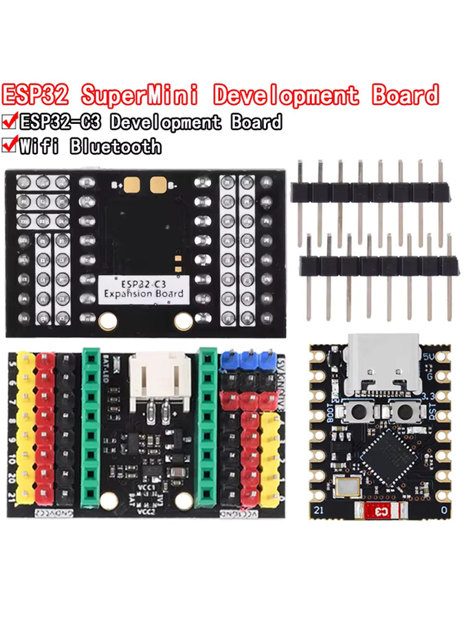 Si Tai&SH ESP32-C3 SuperMini Entwicklungsboard mit WLAN und Bluetooth in Schwarz - Bild 2