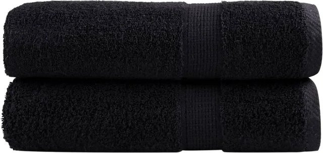 vidaXL SOLUND Premium-Handtücher aus Baumwolle, 2er-Set, Schwarz, B: 50 cm, L: 100 cm, 600 g/m² - Bild 1