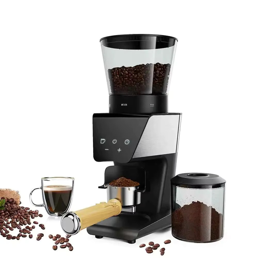 BioloMix Elektrische Kaffeemühle mit Flachmahlscheiben in Schwarz für Espresso und Filterkaffee mit 30 Mahlgraden - Bild 1