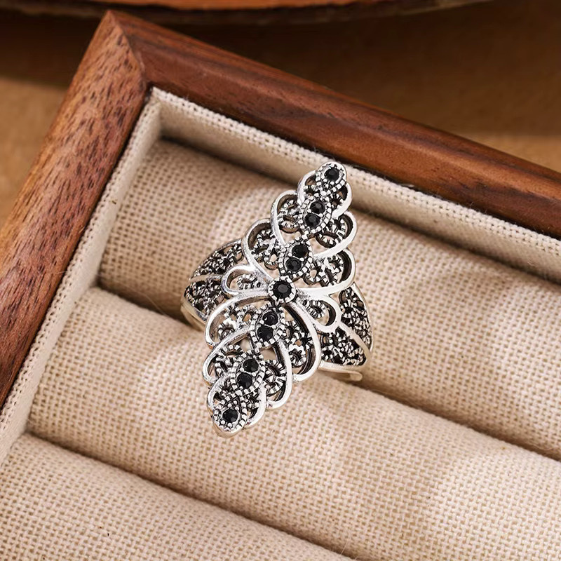 Huitan Bohemia Ring, Schwarz, Zirkonia, Damen - Bild 3