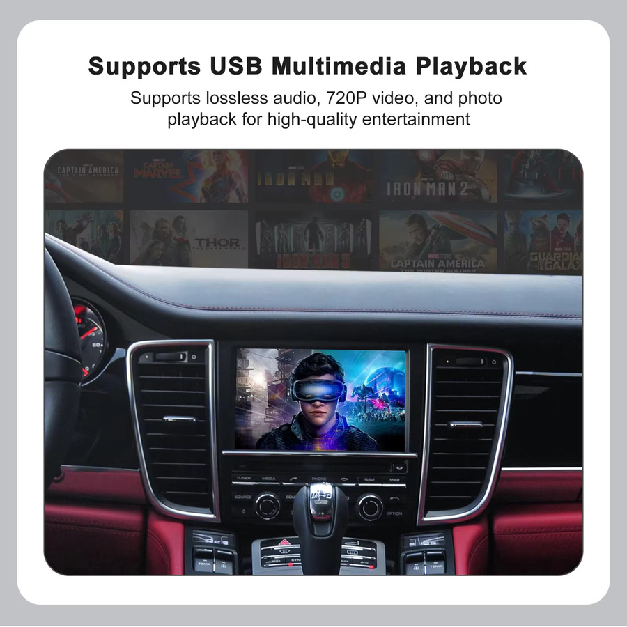 REEIIO Kabelloses CarPlay und Android Auto Interface für Porsche mit PCM 3.1, Schwarz, kompatibel mit Panamera, Macan, Cayenne, Boxster, 911 und Cayman (Baujahre 2010–2016) mit Bluetooth - Bild 3