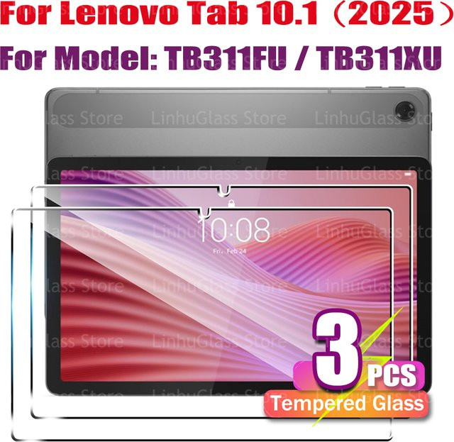 Lenovo Tablet-Displayschutzfolie aus gehärtetem Glas für Tab 10,1 Zoll (2025) TB311FU / TB311XU, transparent, HD-klar und Anti-Fingerabdruck - Bild 1