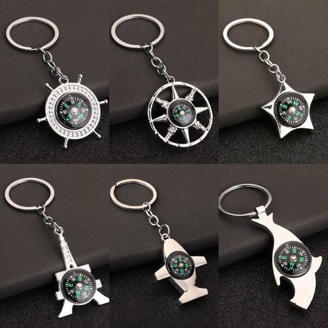 Noter Schlüsselanhänger Kompass, Flaschenöffner, Silber, Unisex - Bild 1