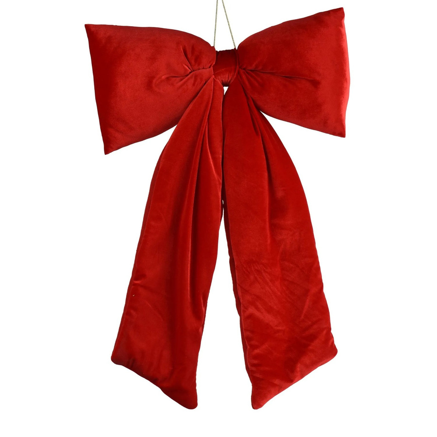 Decoris Deko-Schleife Rot für Weihnachten, B/H/T: 80 x 48 x 9 cm - Bild 2