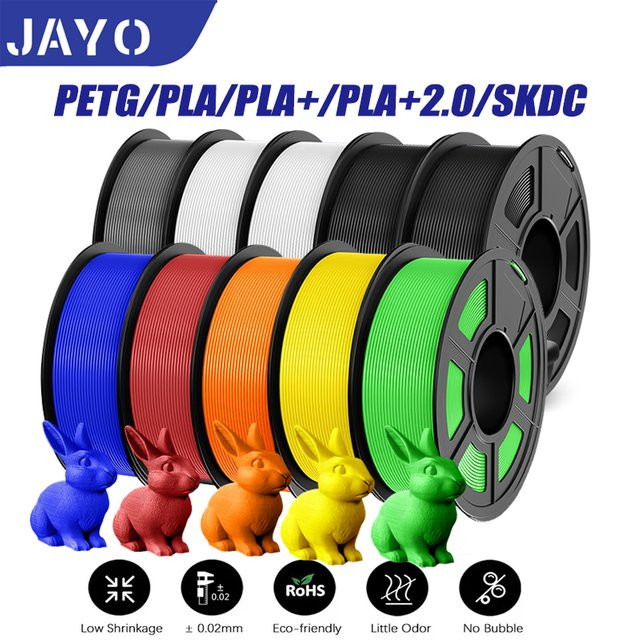 JAYO 3D-Drucker Filament Set 10 Rollen PLA Plus PETG Mehrfarbig 1,75 mm für FDM-Drucker - Bild 1