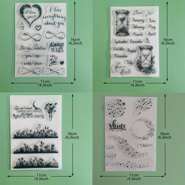 Wiederverwendbarer Silikonstempel mit Liebesmotiv für DIY Scrapbooking und Kartenherstellung, transparent - Bild 1