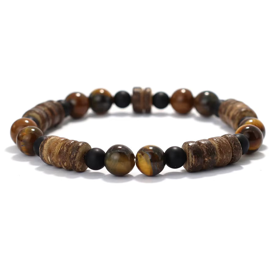 Noter Gebetsarmband Holz, Tigeraugen, Onyx, Unisex - Bild 3