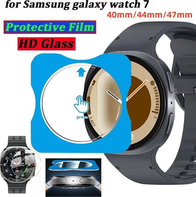 2 Stück Smartwatch-Schutzfolien aus gehärtetem Glas für Samsung Galaxy Watch 7 40 mm, 44 mm und Ultra 47 mm, transparent - Bild 1