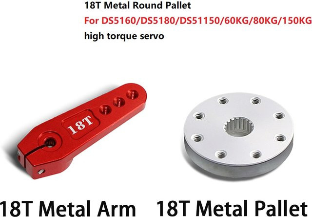 PYLRC Runde Metall-Servohalterung, 18T, für DS5160/DS5180/DS51150/60 kg/80 kg/150 kg High Torque Servo - Bild 1