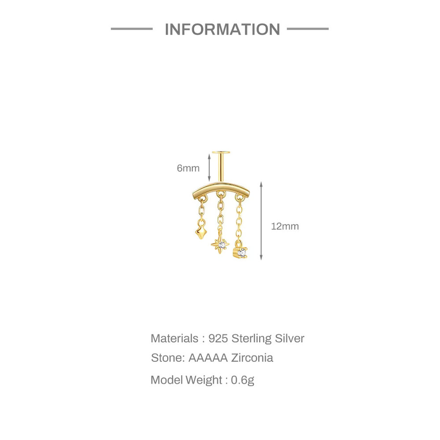 ROXI Ohrringe, 925 Silber, Stern Mond Quaste, Damen - Bild 3