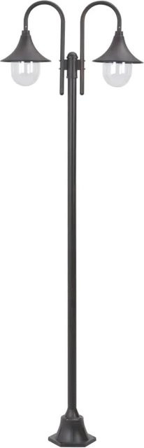 vidaXL Garten-Pollerleuchte aus Aluminium in Bronze mit 2 Laternen, E27, Höhe: 220 cm - Bild 1