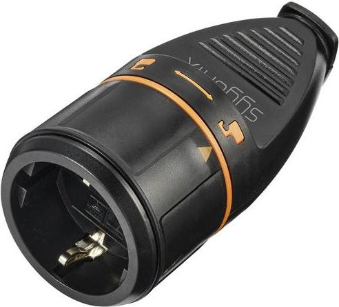Sygonix SY-5597566 Schutzkontaktkupplung aus Kunststoff verriegelbar 250 V/AC in Schwarz und Orange - Bild 1