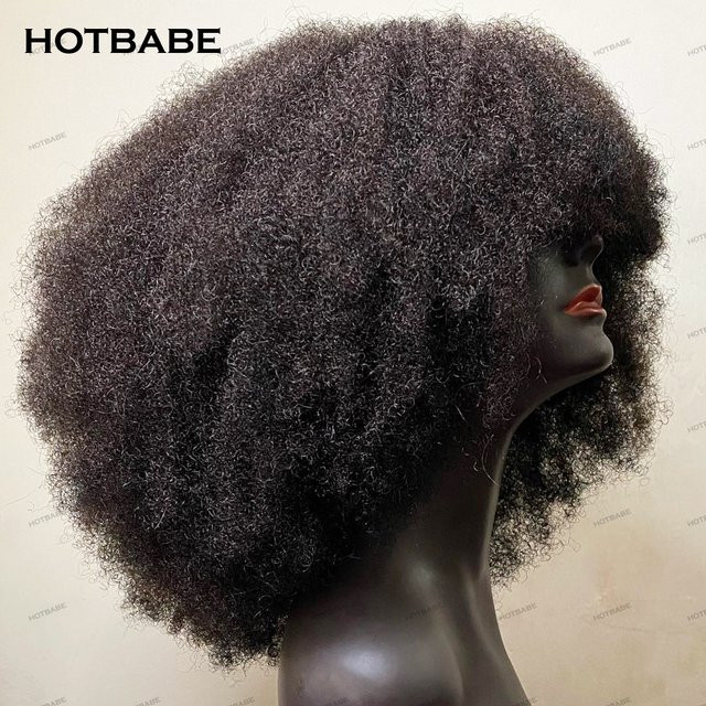 HOTBABE Afro Kinky Curly Echthaar Perücke, 13x6 HD Lace Frontal, Damen - Bild 1
