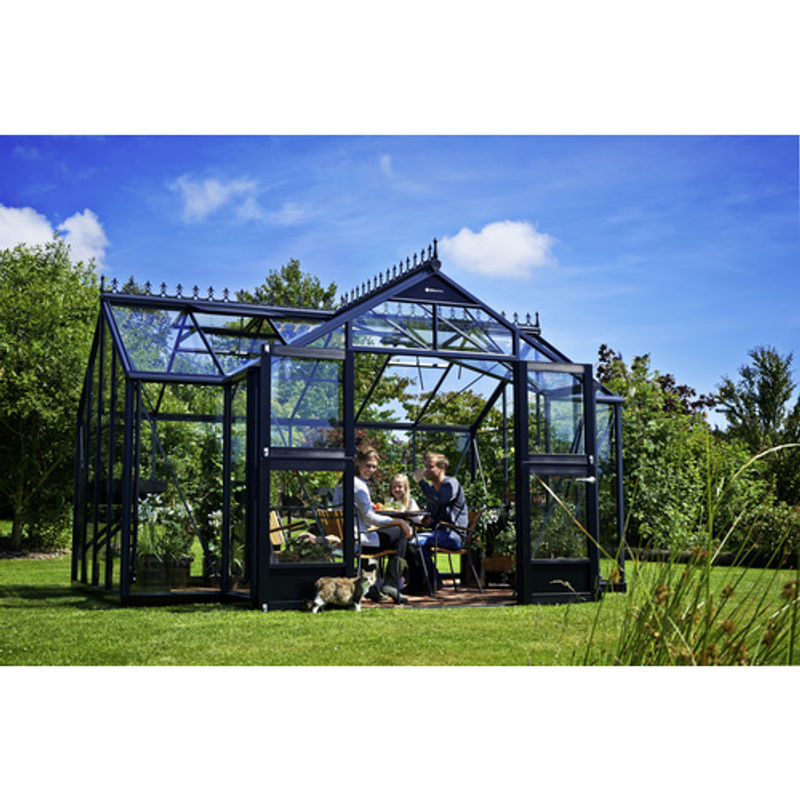 Juliana Gewächshaus Orangerie aus Aluminium und Sicherheitsglas in Schwarz-Anthrazit - Bild 3