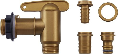 Garantia Aqua Quick Auslaufhahn Set 3/4 Zoll in Braun mit Anschlussstutzen und Dichtungen - Bild 1
