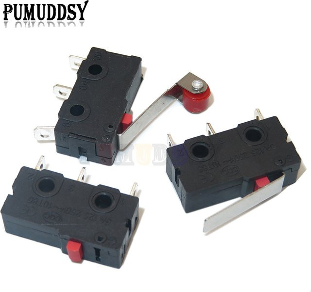 10er Set PUMUDDSY KW11-3Z Mikroschalter 3-Pin Taktsschalter Schwarz 5A 250VAC - Bild 1