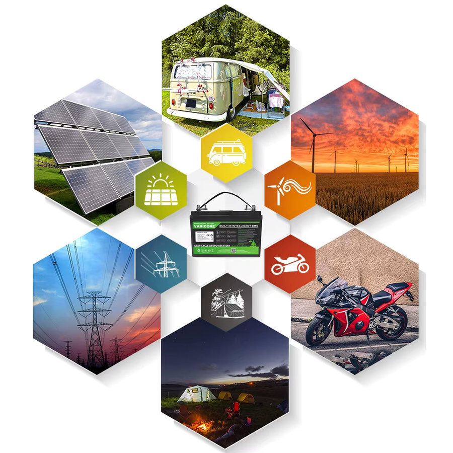 VariCore LiFePO4 Batteriepack 12,8V 100Ah mit 4-Saiten-BMS in Schwarz für Wohnmobile, Golfcarts und Solar- sowie Windenergieanlagen - Bild 3