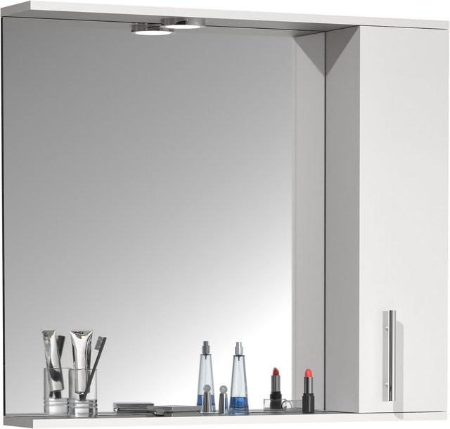 VCM Badschrank Lisalo XL mit Beleuchtung und Spiegelschrank in Weiß, H x B x T: 71 x 75 x 14 cm - Bild 1