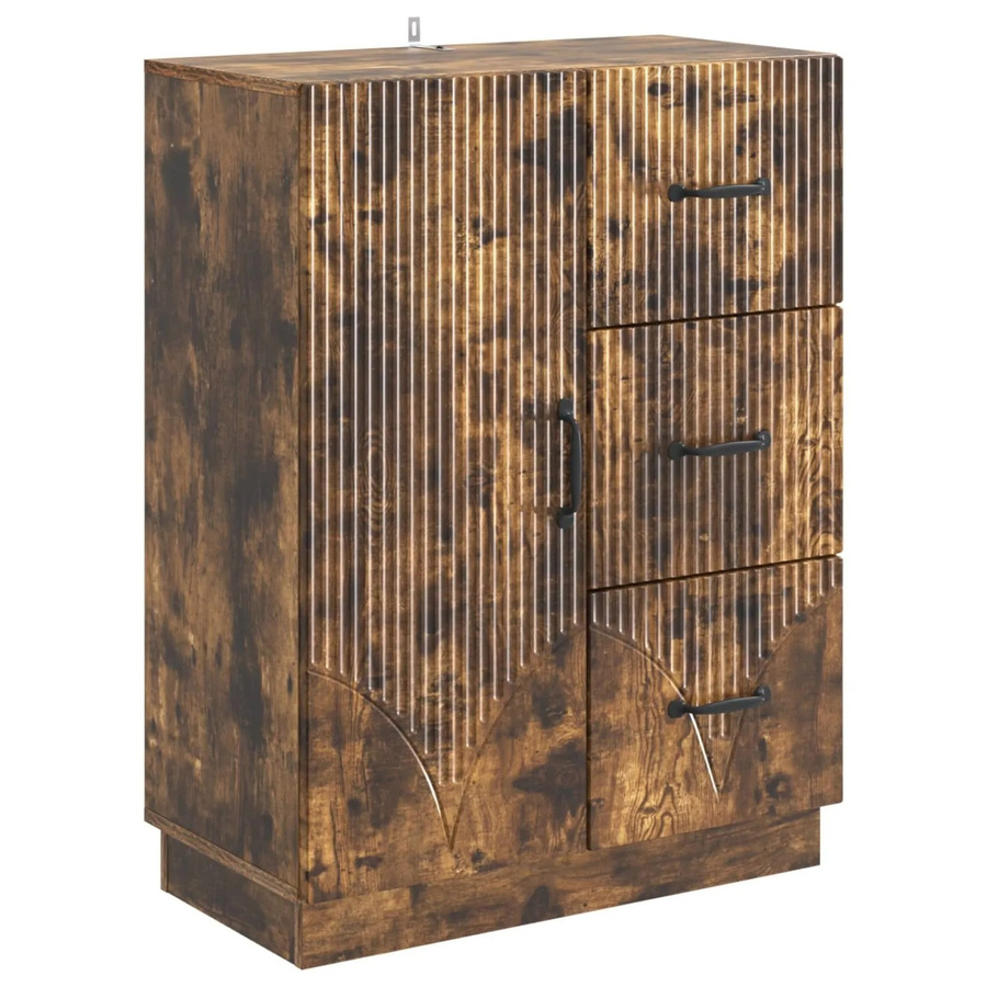 vidaXL Sideboard Geräucherte Eiche Braun B: 66 cm, T: 34,5 cm, H: 87 cm - Bild 2