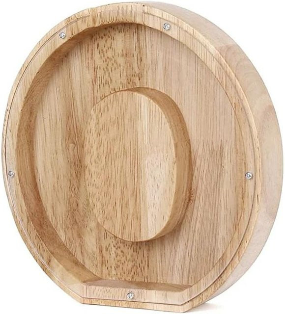Holz Spardose Englisches Alphabet in Beige und Transparent als Desktop Ornament für Kinder und Erwachsene, B/T/H: 18,0 x 3,0 x 20,0 cm - Bild 1