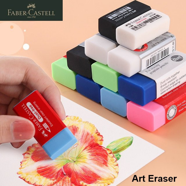 Faber-Castell Bleistift-Radiergummi für Kunst und Grafik, mehrfarbig, 3 Stück - Bild 1