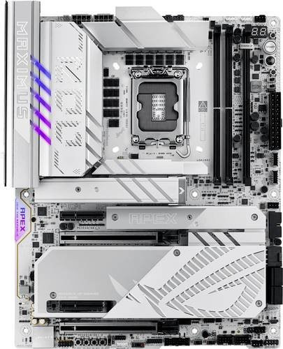 Asus ROG MAXIMUS Z890 APEX ATX Mainboard mit Intel LGA 1851 Sockel, DDR5 und Wi-Fi in Silber/Weiß/Grau - Bild 2
